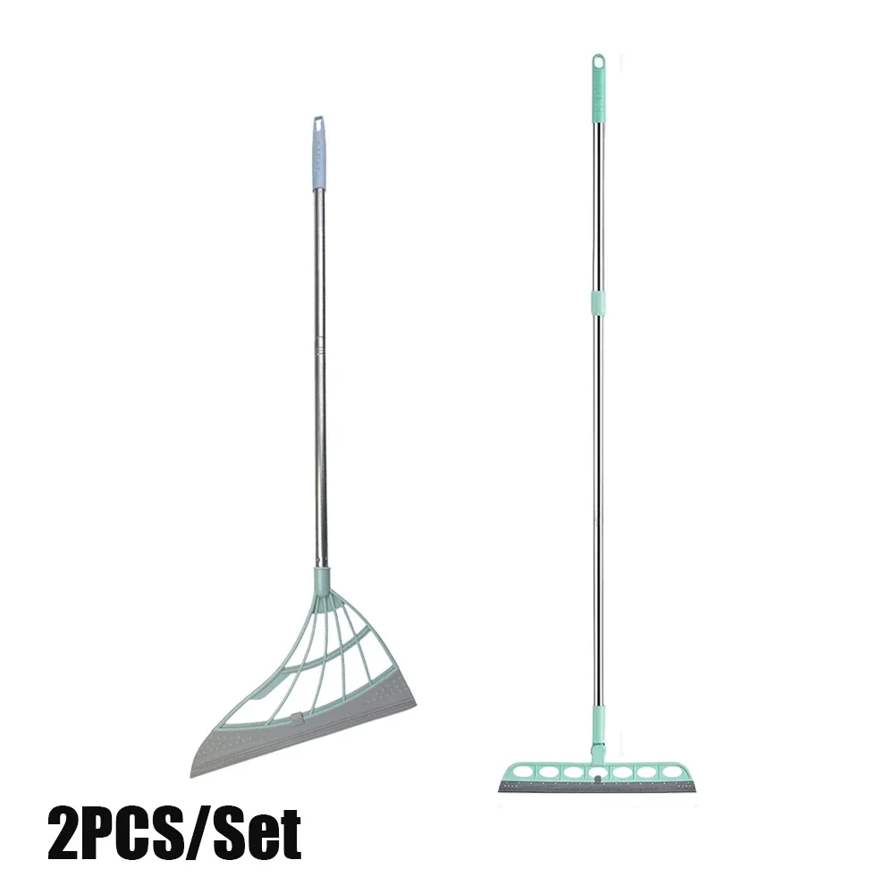 

2PCS/Set Silicone Scraper Broom Magic Wiper High Place Glass Wiper Floor Mop Household Splicing Cleaning Bathroom Sweeping Water