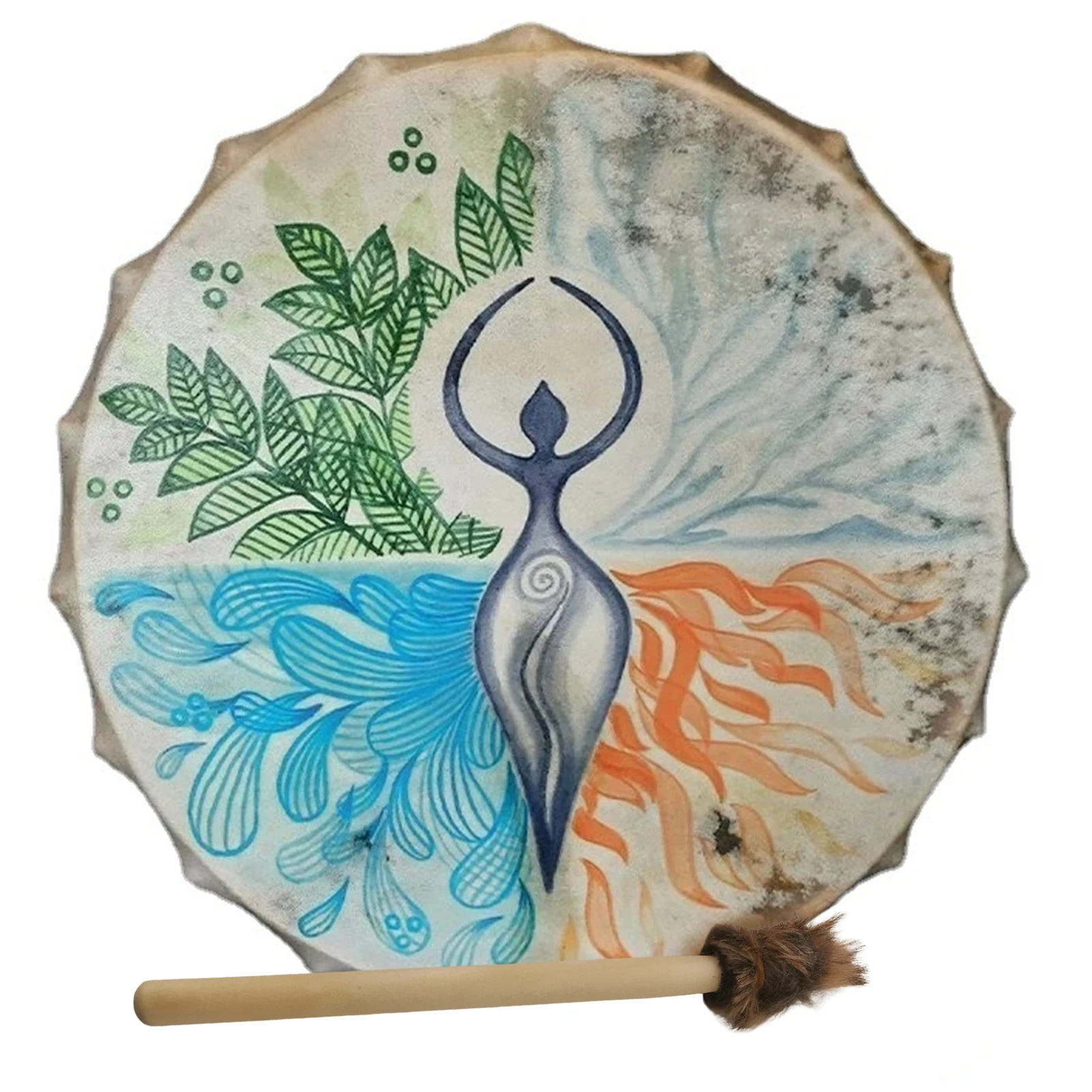 Shaman Drum Tree Of Life Decoration Design Handmade Shamanic Drum Symbol Of The Siberian Drum Spirit Music With Drumstick