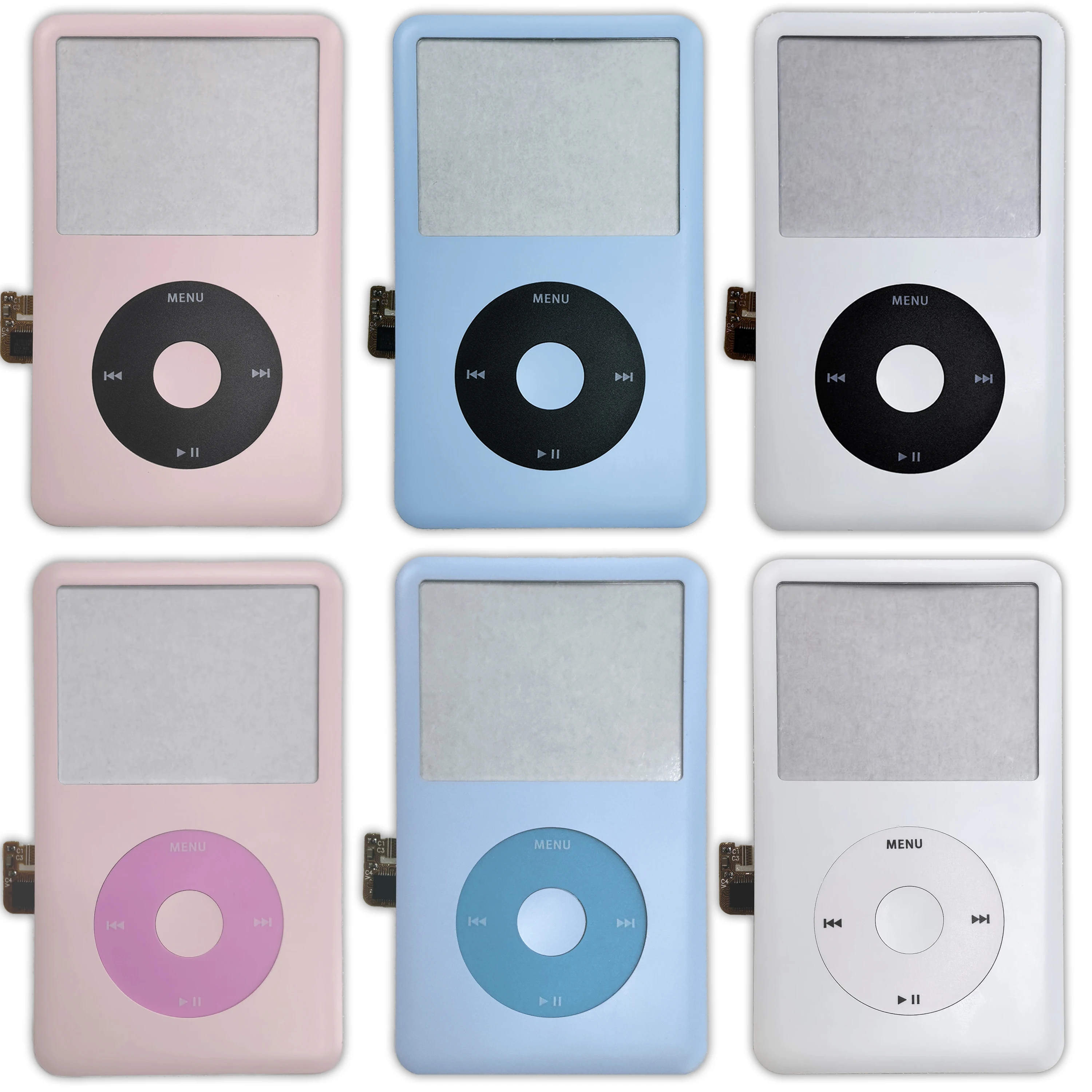 Neues mattes Frontblenden- und Clickwheel-Knopf-Set für iPod Classic 6. und 7. Generation 80GB 120GB 160GB Gehäuse A1238 dünn/dick – Detail 1