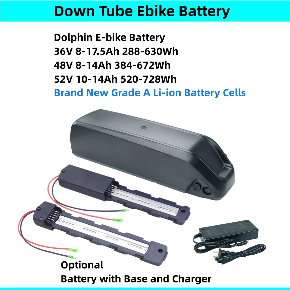 

Down Tube Dolphin Ebike Battery DP-5 DP-5C 36V 48V 52V 8.8ah 10ah 10.4ah 13ah 14ah 15ah 16ah 17.5ah for BBS01 BBS02 TSDZ2 TSDZ2B