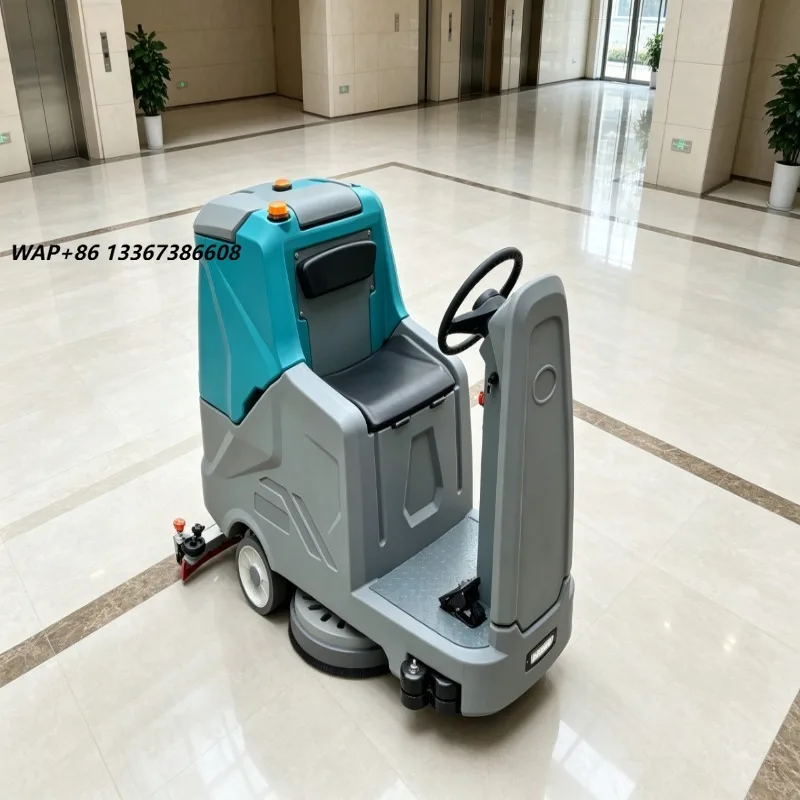 Electric New Heavy-Duty Large-Capacity Push High Pressure Cold Water Cleaning Riding Floor Scrubber Machine Robot Industrial