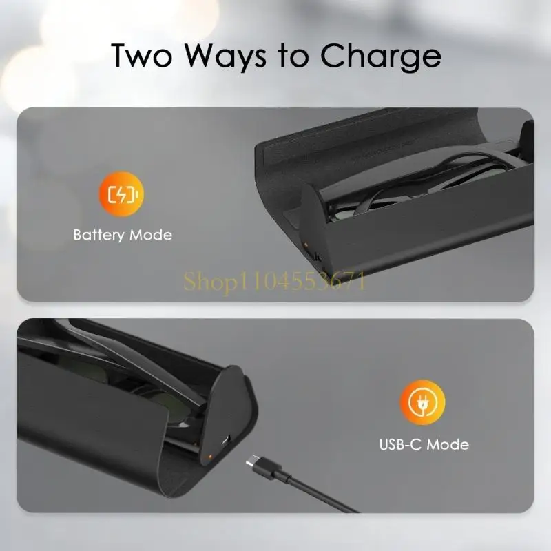 Best Seller Wireless Charging Case Carry Pouch Slim Folding Charging Bag For Eyewear Including 2000mAh Battery