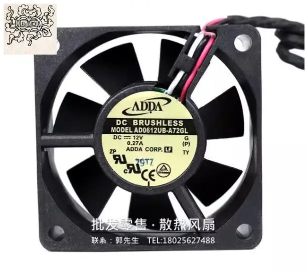 

Ltsf For ADDA AD0612UB-A72GL DC 12V 0.27A 60x60x25mm 3-Wire Server Cooling Fan