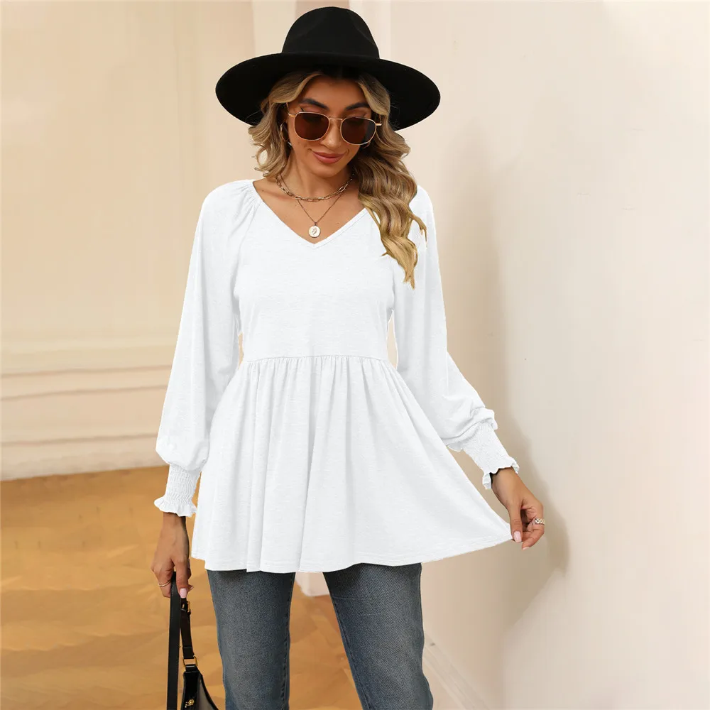 

Woman Clothing Summer T-shirt Long Sleeve Top Tees Korean Popular Clothes T Shirt for Women's Blouses White Black Casual Tshirt