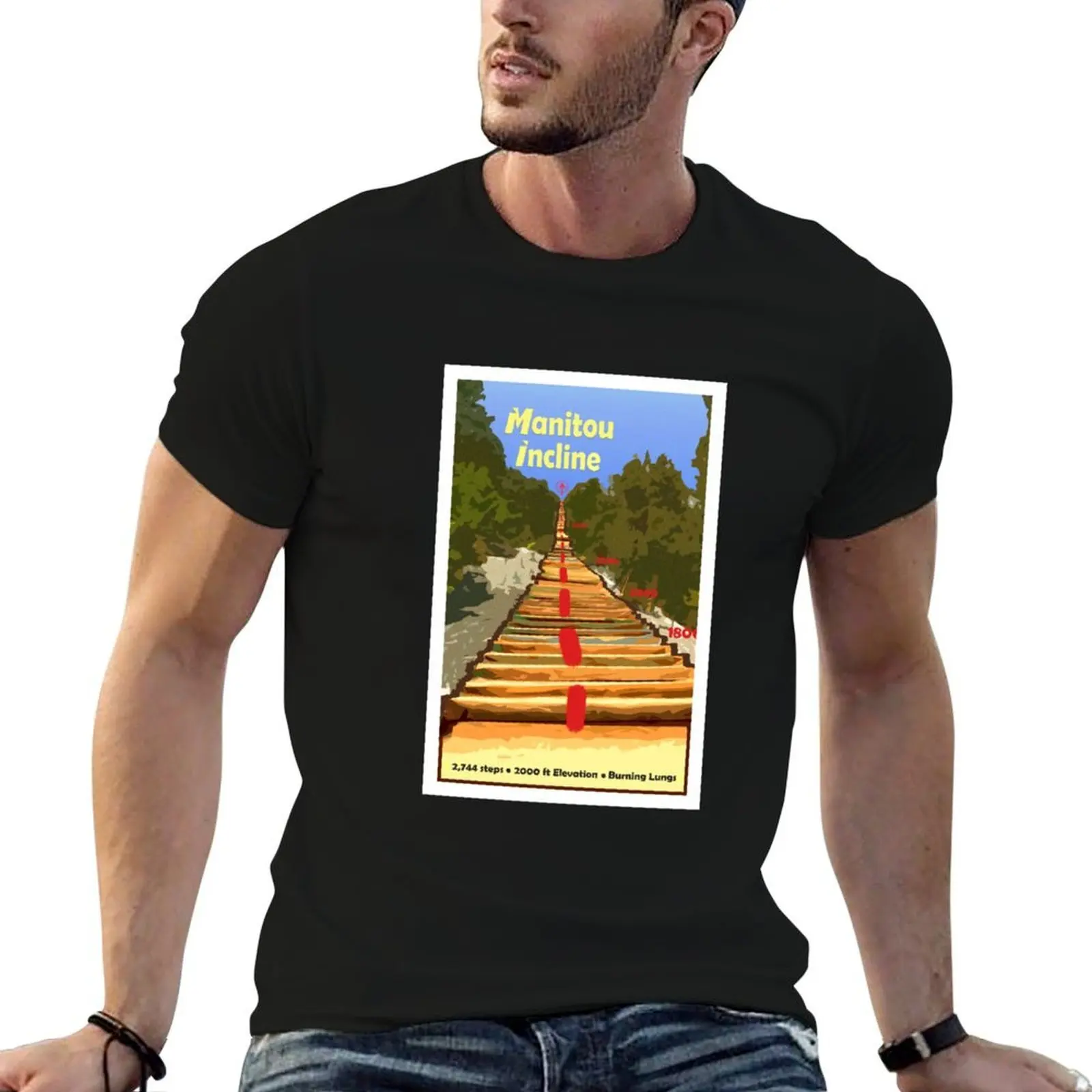 Manitou Incline Hike Artwork T-Shirt t shirts for man cotton soft t shirts designer T-Shirt