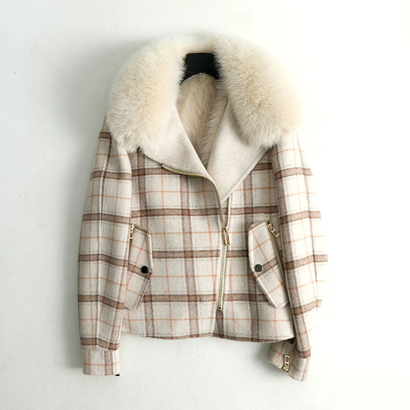 2020 autumn and winter new detachable fox fur liner pie to overcome short fashion double-sided cashmere fur jacket women