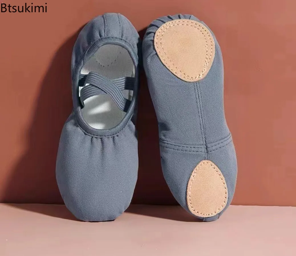 Children Girls Morandi Color Ballet Shoes Soft Sole Dance Shoes Kids Adult Ballet Slippers Indoor Yoga Gym Dance Practice Shoes