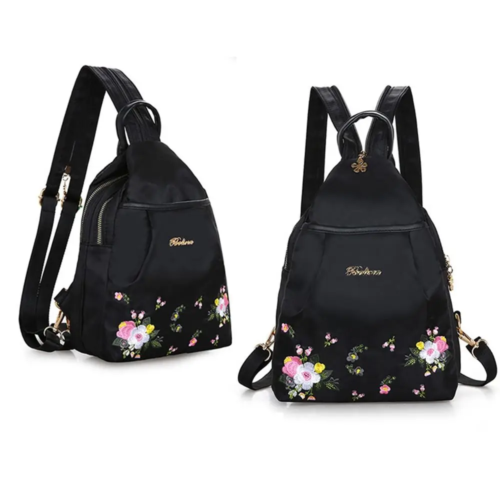 Waterproof Oxford Women Backpack Fashion Casual Embroidery Bag Designer Female Large Capacity Travel Handbag Shopping Knaps