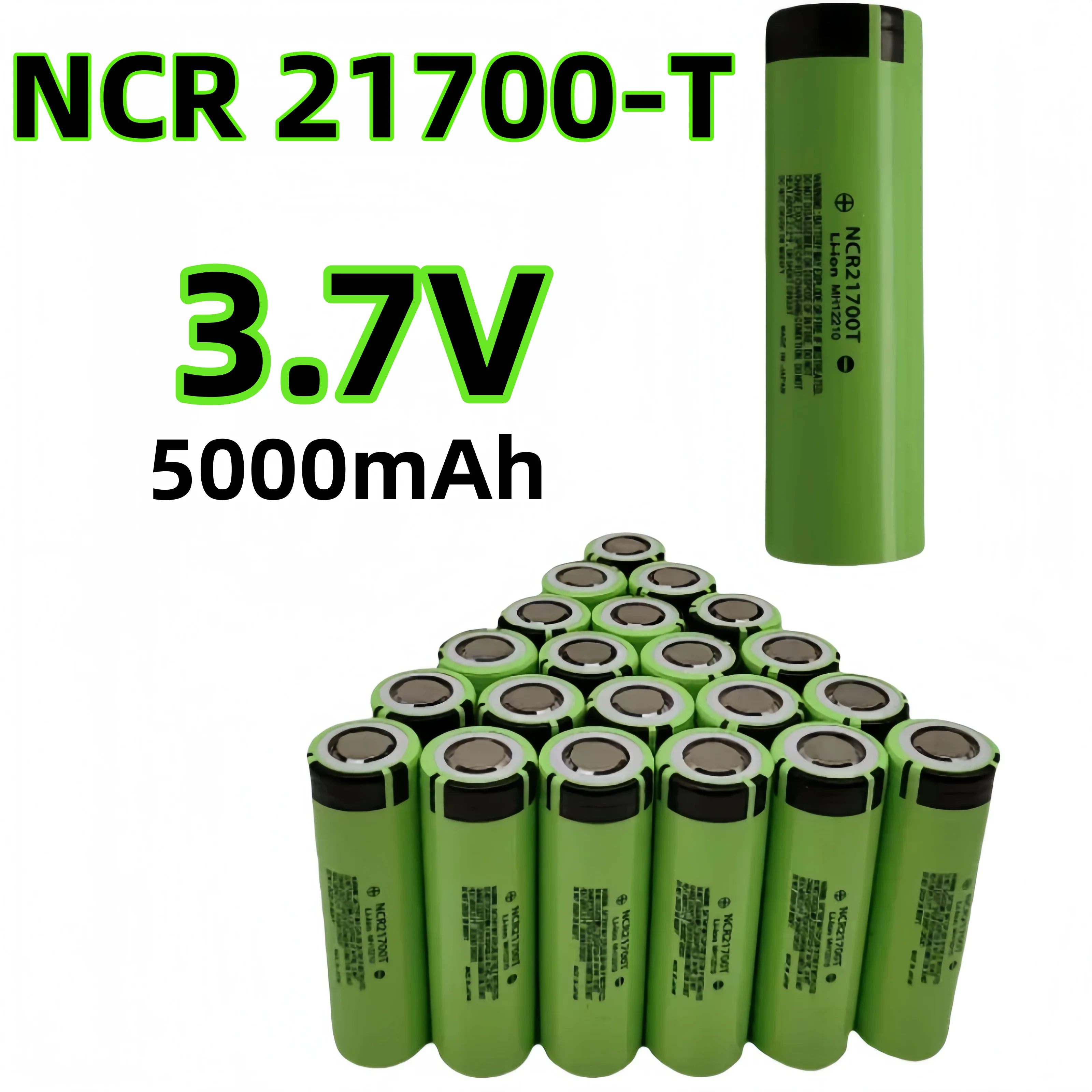 

21700-T 3.7V 5000mAh lithium-ion rechargeable battery suitable for customization in devices such as flashlights and power tools