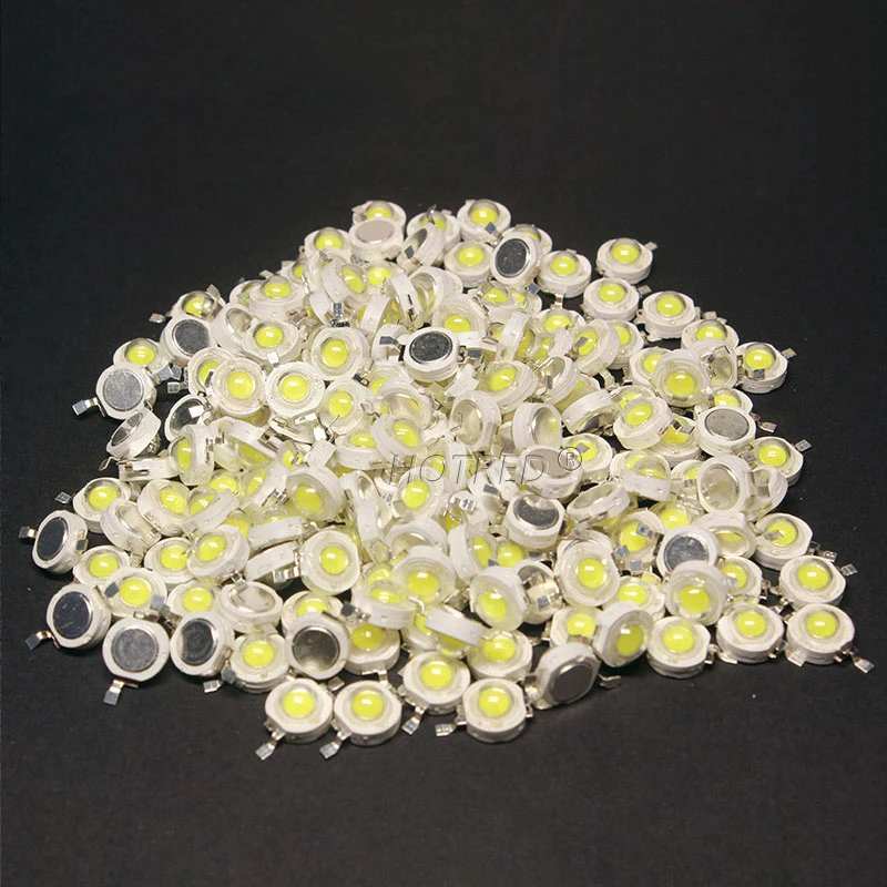 50pcs LED 1W 3W 3V High Power Lamp Beads Chip Cold Neutral Warm White 10000K 20000K 30000K Royal Blue Pink For Blubs Downlight