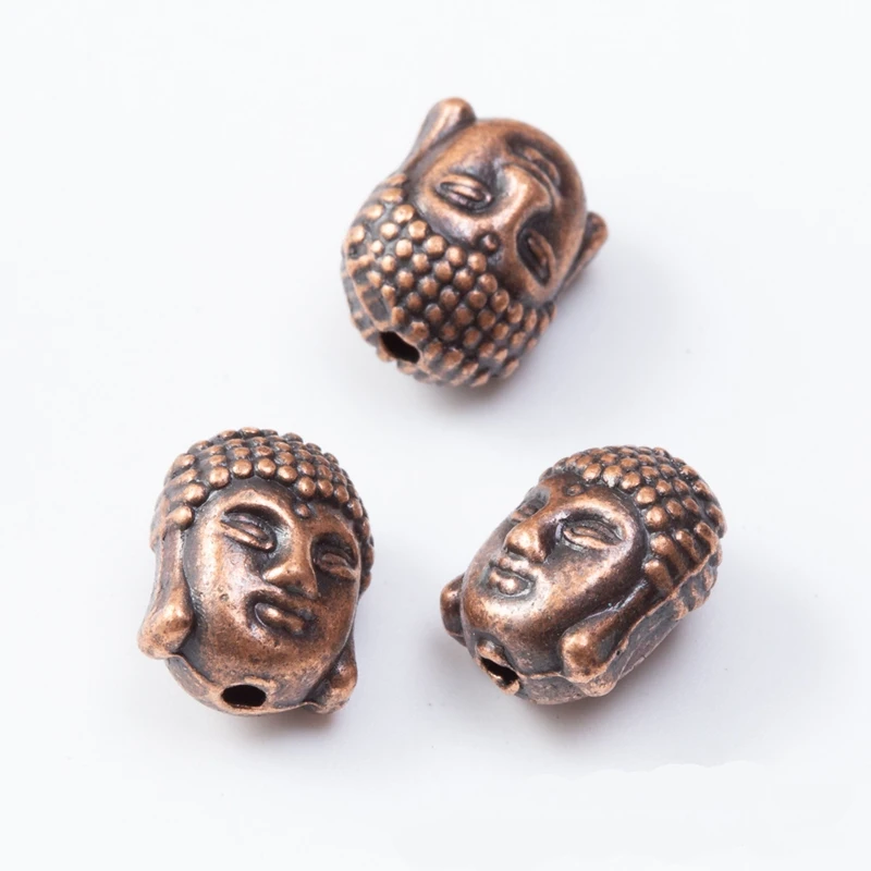 New 10pcs/lot 10MM Antique Patina Zinc Alloy Buddha Head Charms Beads Fit for Bracelet Necklace Crafts Making DIY Accessaries