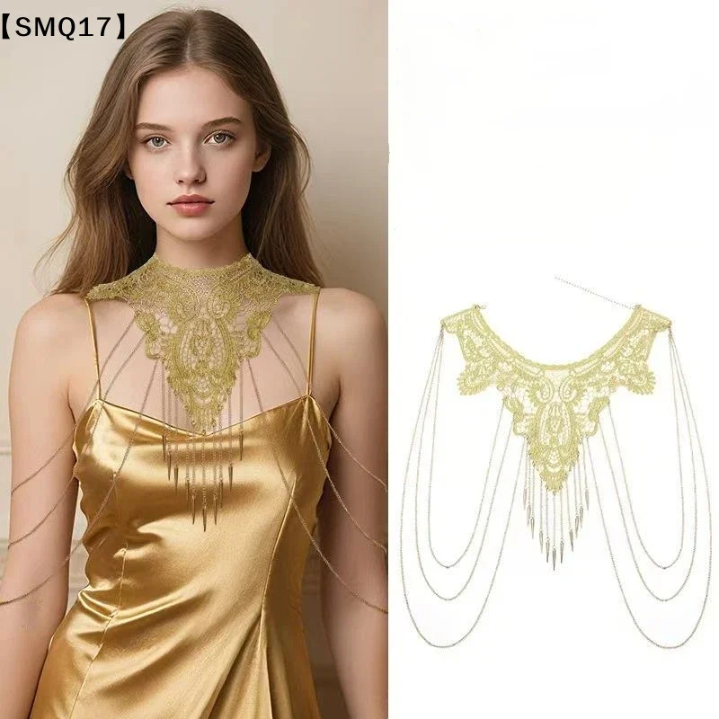 ゴールドレーストリムの多層ファッショナブルタッセルネックレス - Body Jewelry Gold のレビューと価格