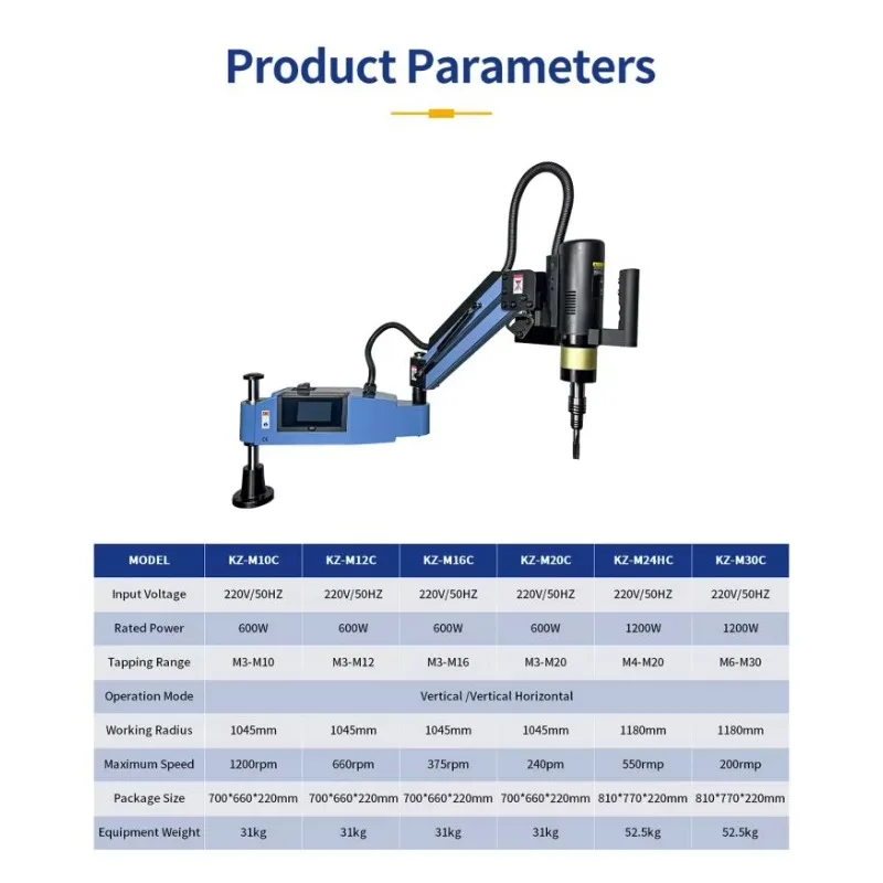 Mesin Tapping Listrik M16 375rpm Mesin Tapper Listrik Tipe Universal Lengan Fleksibel