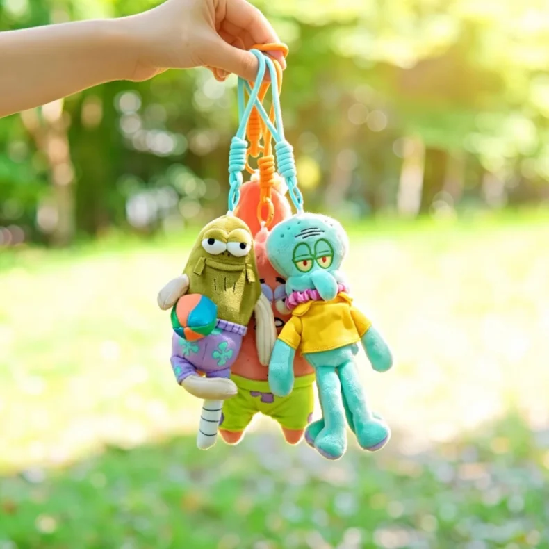 Original Bikini Bottom Stall Series Blind Box Bewegliche Figuren mit Hintergrund, Lustige Hässlich-Süße Flauschige Taschenanhänger Geschenk-Spielzeug – Detail 5