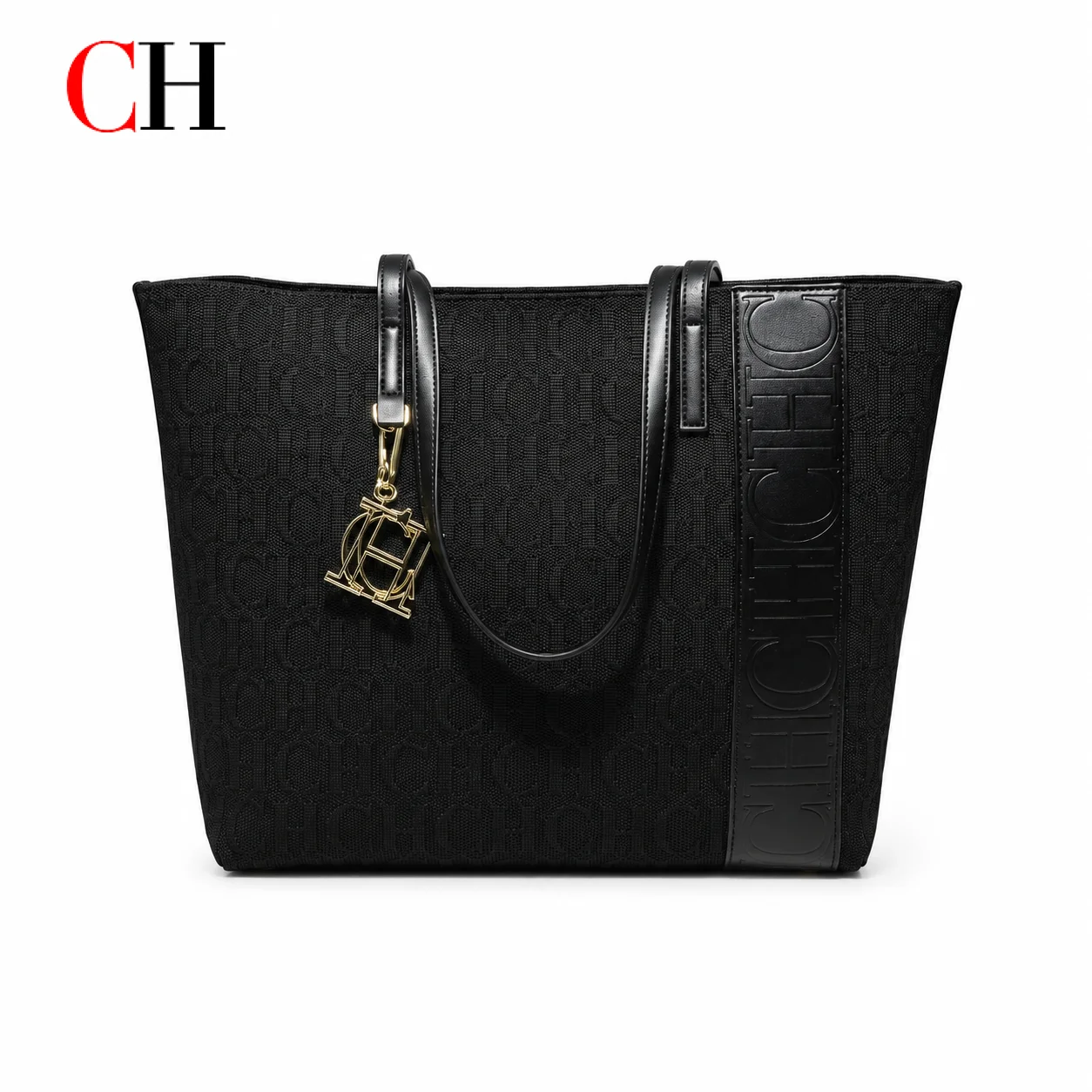 CH Women's Large Capacity Tote Bag Letter Pattern Shoulder Handbag Casual Commuter Shopping Bag 2026 New