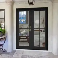 Household High Quality Rainproof Moisture Proof French Double Doors Durable French Entrance Doors Noise Reduction French Doors 6