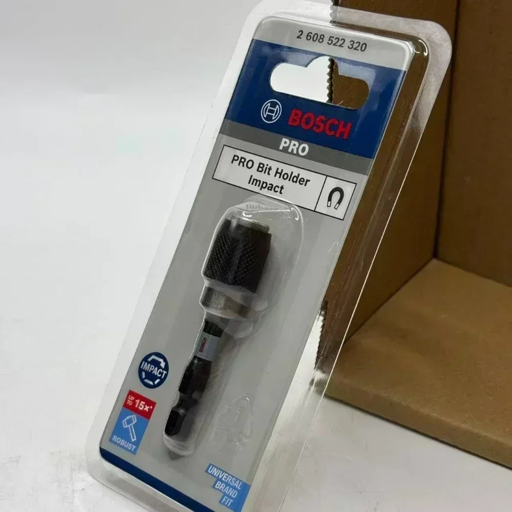 BOSCH 2608522320 PRO Impact Bit Holder Quick Change 60 mm 1/4-Inch Hex Shank Pick Click Power Tool Attachment