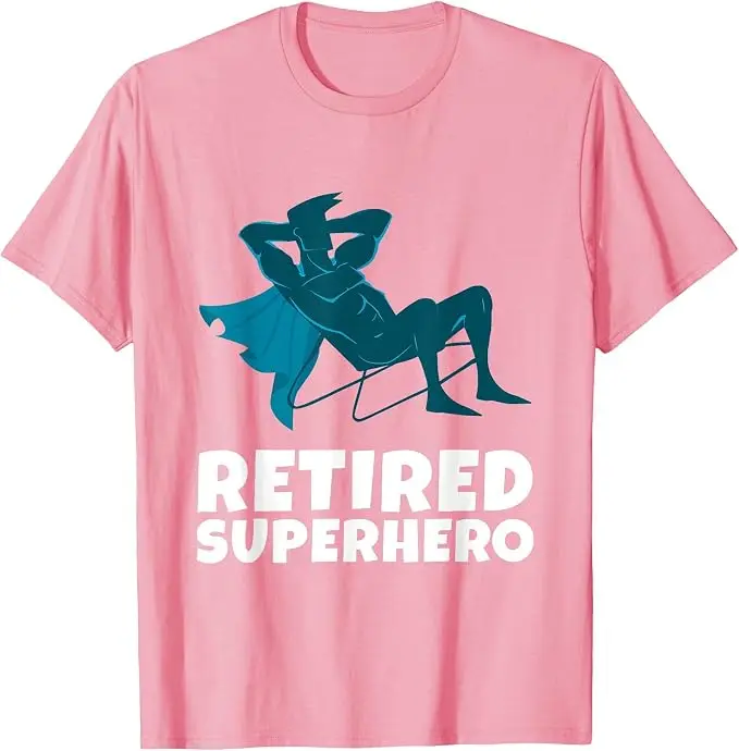 Lustiges T-Shirt für pensionierte Superhelden mit Legenden-Inschrift, Y2K-Stil, Persönliches Ruhestandsgeschenk für Opa, Modisches Herren-Oberteil – Detail 9