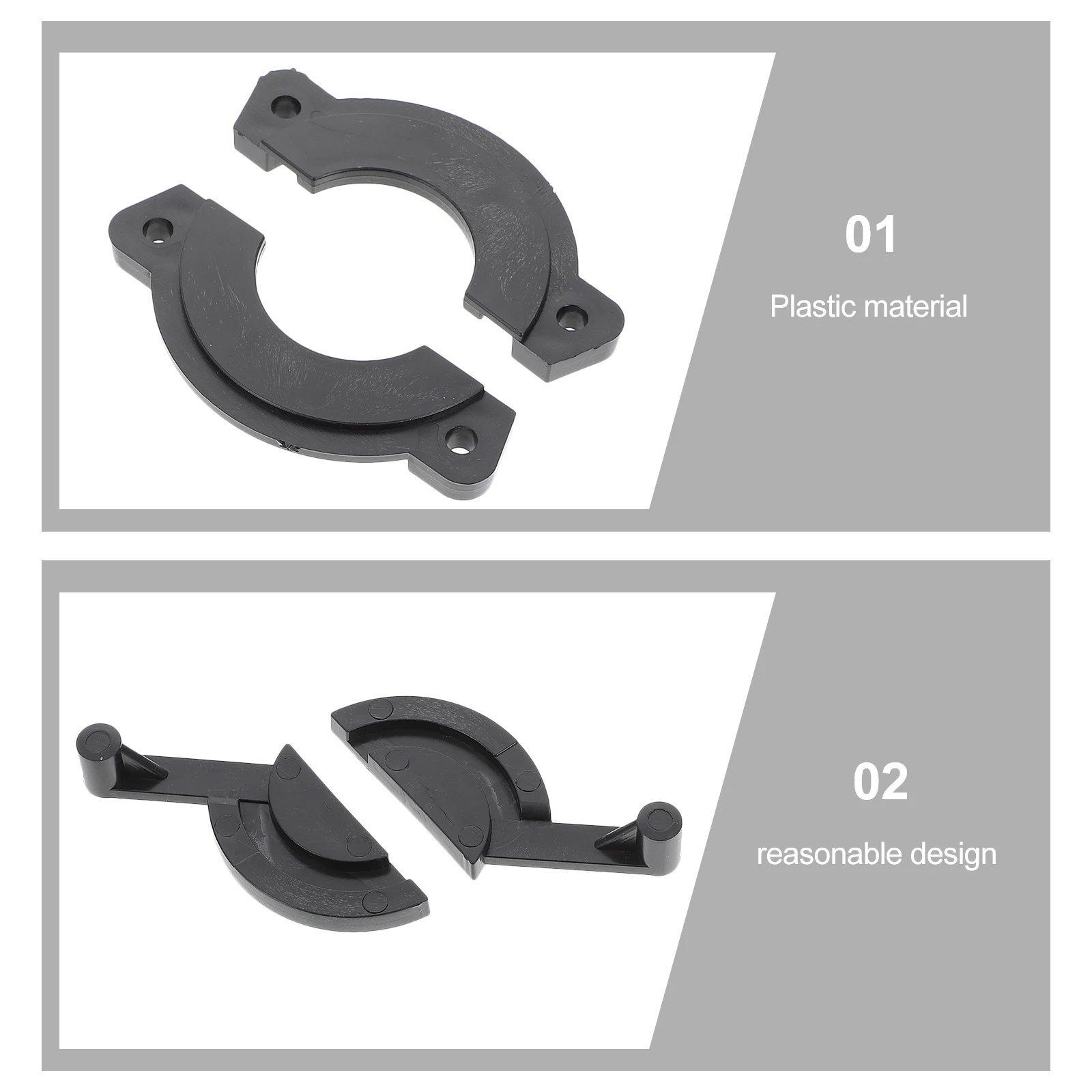 2pcs Furniture Panel Connector Clamping Mending Plate Bracket Tabletop Repair Brace Wood Joint Hardware Plastic