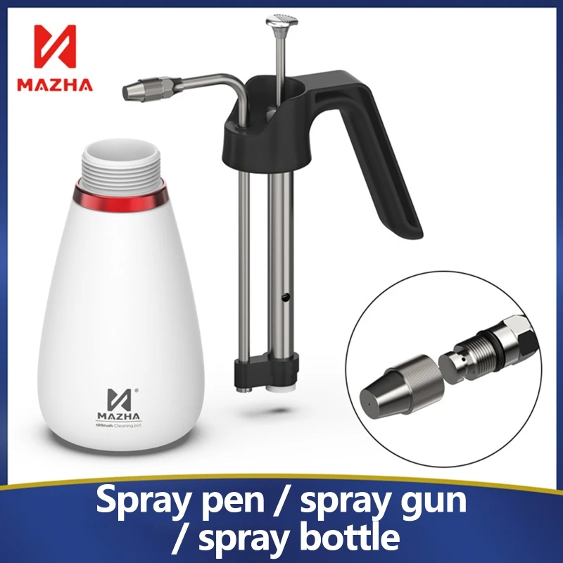 Cleaning Pot with Handle and Metal Nozzle, Integrated Rinse Jar for Model Painting Cleanup, Between-Color Washing A2UB