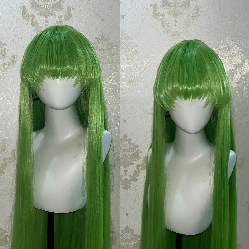 Anime CODE GEASS Lelouch of The Rebellion C.C. Cosplay wig Green Long Straight Hair High Quality Synthetic Wig Rose net