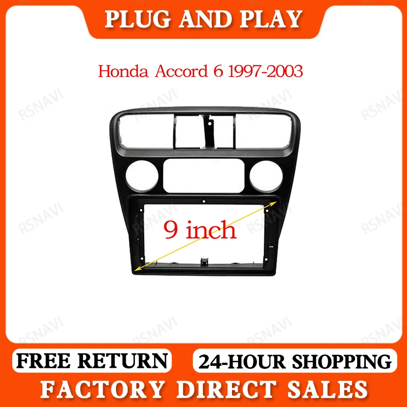 9 Inch Car Radio Facia for Honda Accord 6 1997 1998 1999 2000 2001 2002 2003 Special Dash Trim Kit DVD Frame Panel Car Refitting