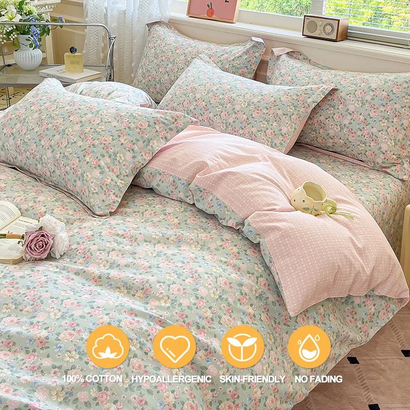 Luxury Duvet Cover Set 100% Cotton 3pcs - Wrinkle Resistant & Breathable | 1 Duvet Cover 2 Pillowcases, Comfort Bedding Set