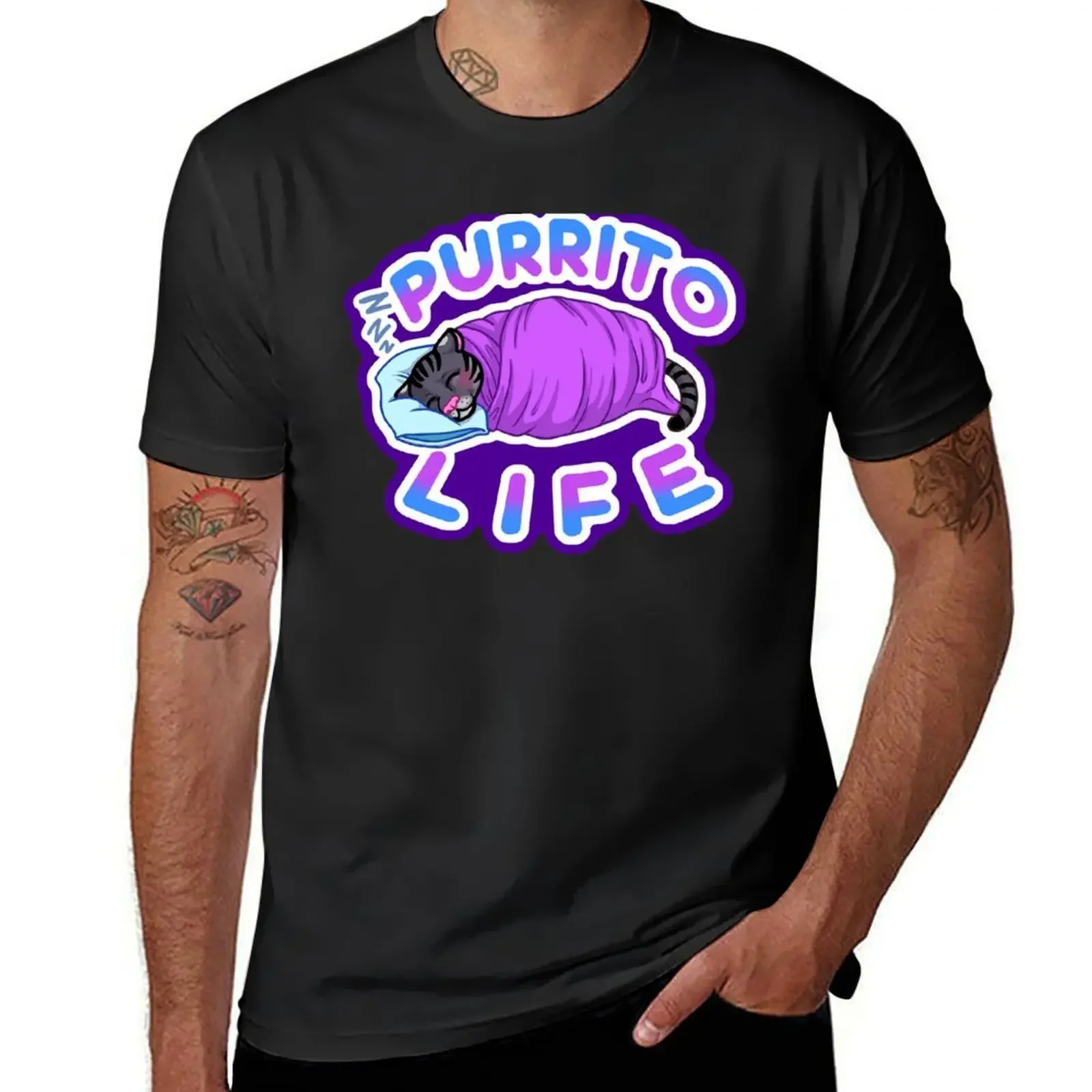 

Purrito Life T-Shirt essential t shirt summer top oversized t shirt tops oversized t shirts for men