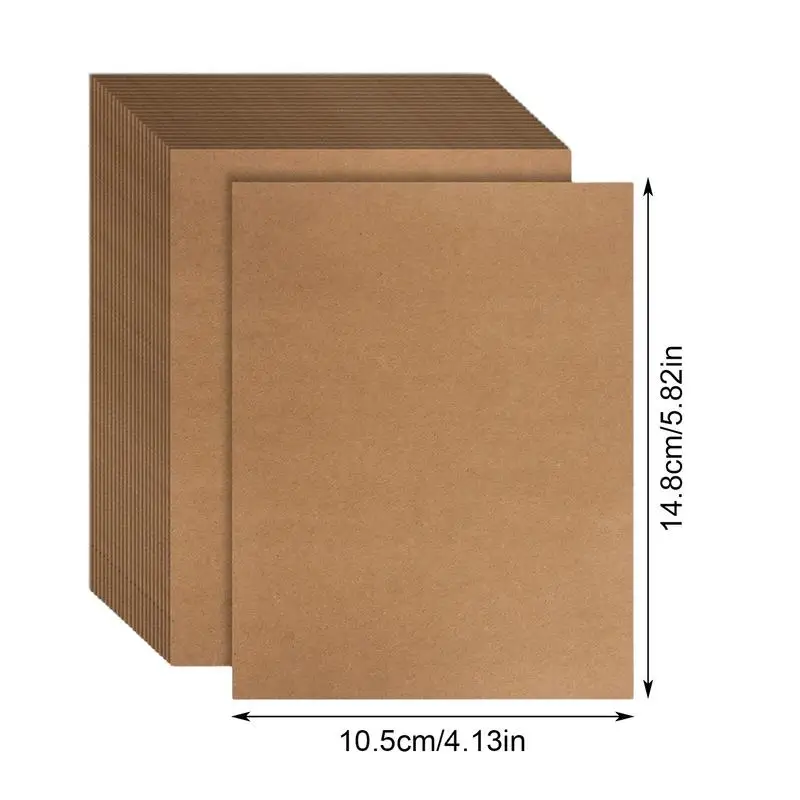 Kraft Paper Cards 100 Sheets Card Stock Printer Paper A6 Blank Printable Business Cards Heavy Duty Kraft Paper Folded Cardstock