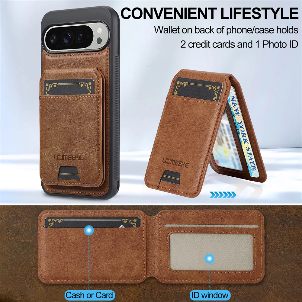 Detachable For Magsafe Magnetic Card Holder Wallet Case For Google Pixel 11 Pro XL 10 9 8 7 10a 9a 8a 7a Shockprook Back Cover