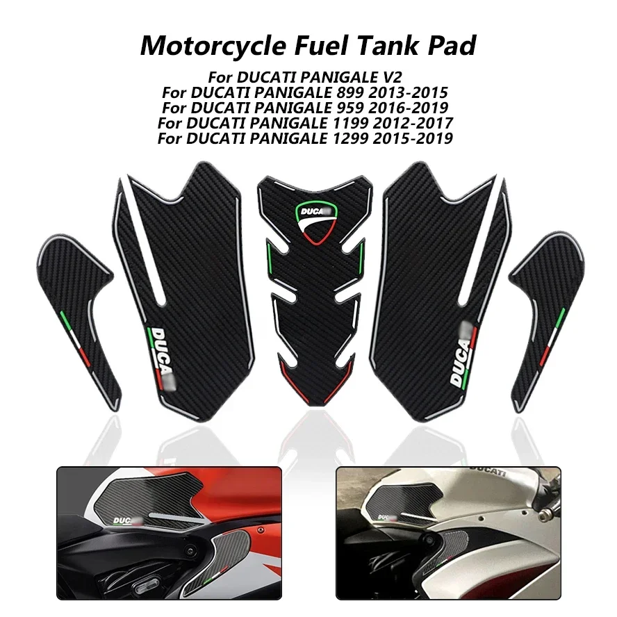 Motorcycle Fuel Tank Pad Stickers 3D Tankpad For DUCATI PANIGALE V2 899 959 1199 1299 Sticker Tank Cover Decoration Accessories