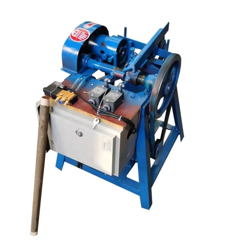 Wooden rod wire cutting machine mop threading  wooden stick wire turning  small wire opening machine