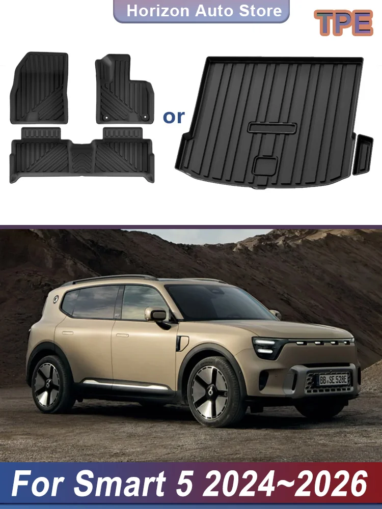 TPE Voor Smart 5 HY11 2024 2025 2026 Kofferbak Mat Vloer Pad Waterdichte Kofferbak Cargo Liner Boot Tapijt auto Interieur Accessoires - afbeelding 2