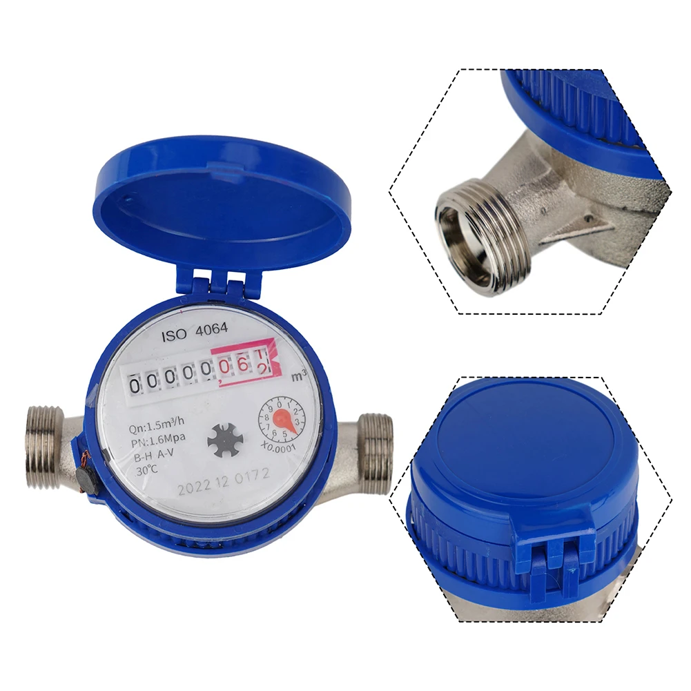 1PC Smart Digital Cold Water Meter With Mechanical Rotor Pointer 360° Adjustable Rotation Counter Pointer Cold Water Meter