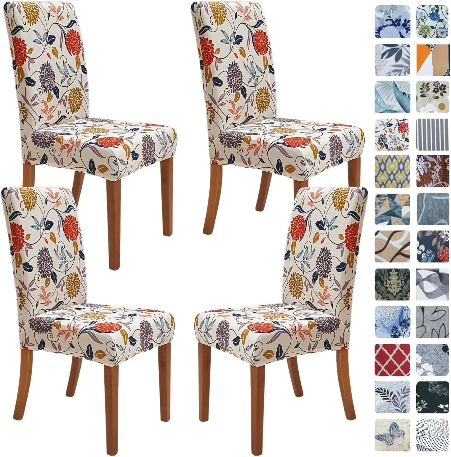 

Chair Covers For Dining Room Set Of 4, Stretch Dining Chair Cover, Washable Spandex Kitchen Parsons Chair Slipcovers, Removable