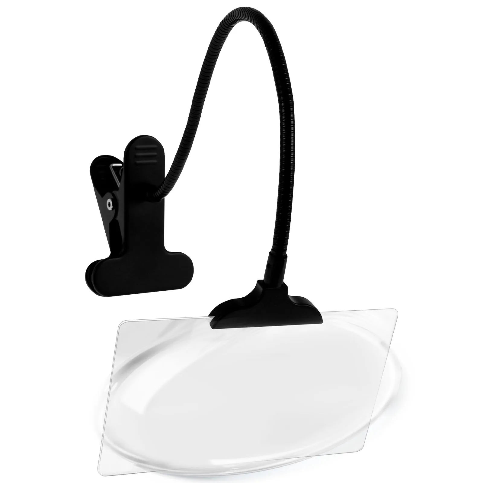 5-fache Lupe mit verstellbarem Clip, freihändige Lupe mit flexiblem Hals, große Seitenlupe, Leselupe