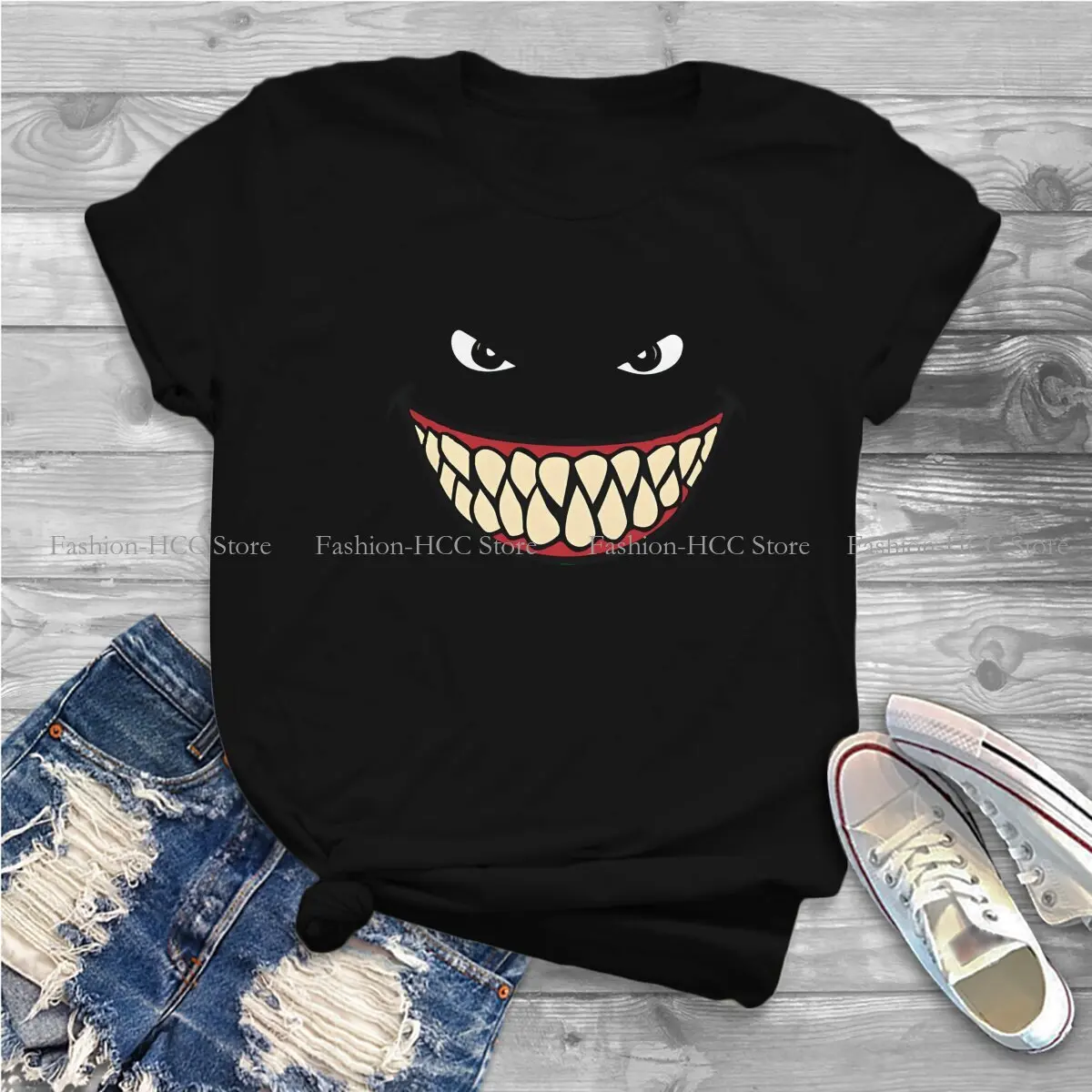 Shark Wild Animal Polyester TShirts Shark Face Distinctive Homme T Shirt New Trend Clothing