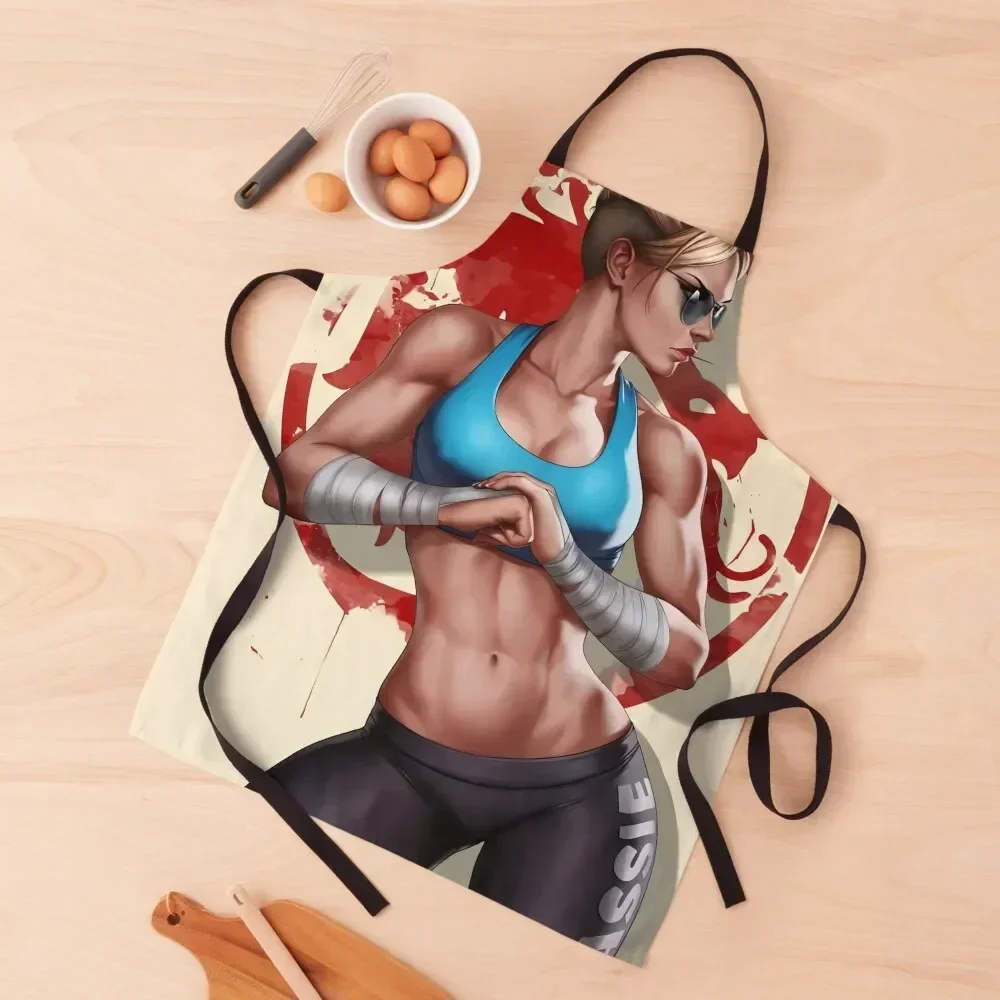 

Cassie Cage Mortal Kombat Apron Waterproof Kitchen Woman For Hairdresser For Man Haircut House Things For Home And Kitchen Apron