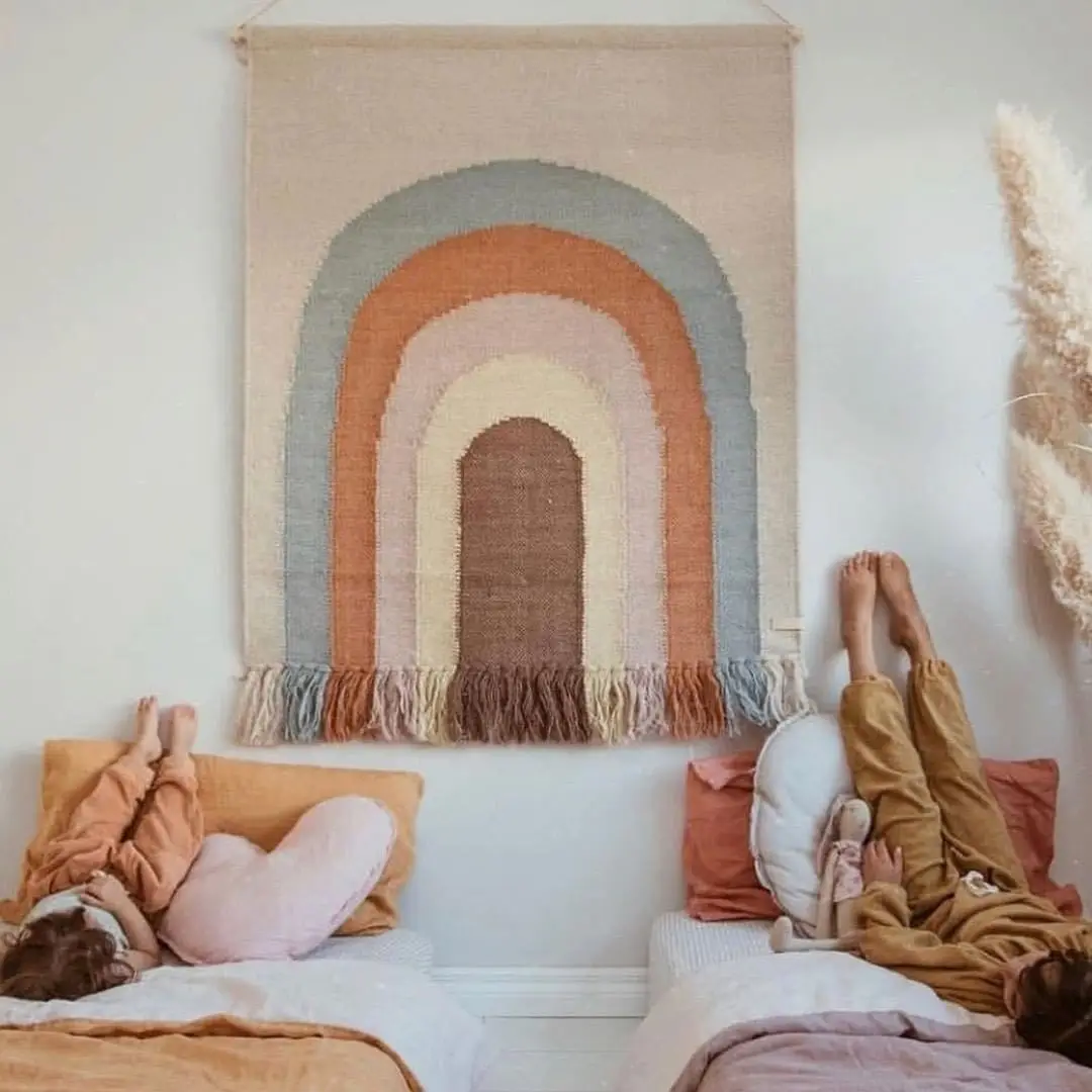 New Room Nordic Decorative Wool Lion Rainbow Caterpillar Wall Tapestry Hanging Cloth
