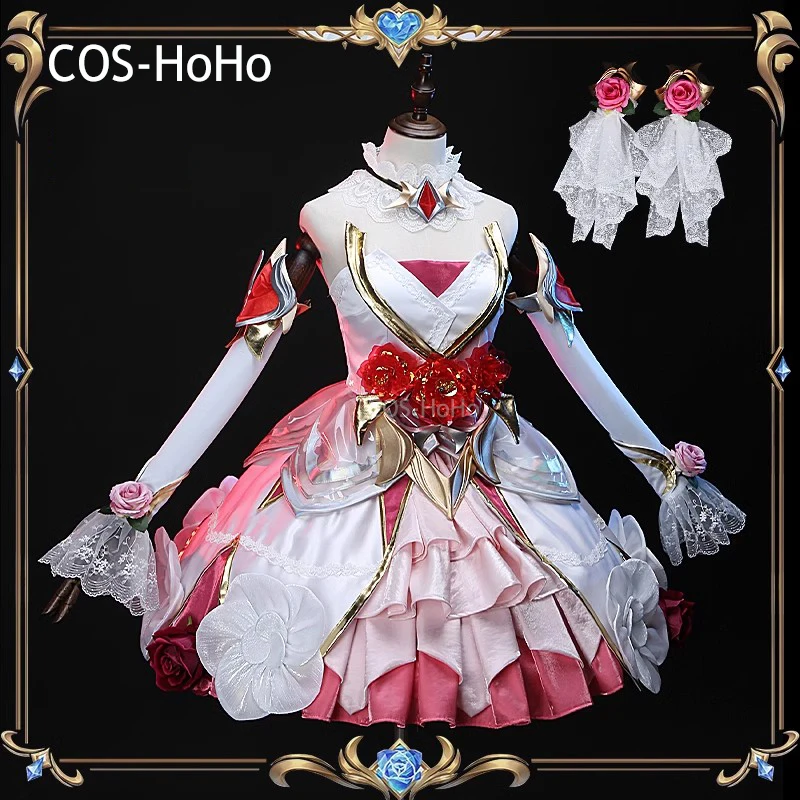 

COS-HoHo Game LOL Gwen Crystal Rose Battle Suit Sweet Lovely Uniform Cosplay Costume Halloween Party Role Play Outfit Women