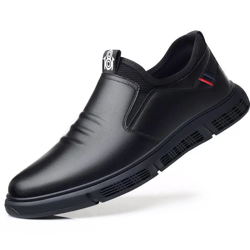 Classic Leather Shoes for Men Slip on Pointed Toe Oxfords Formal Wedding Party Office Business Casual Dress Shoes for Male