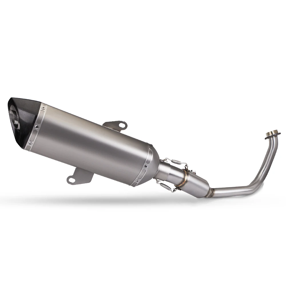 Exhaust System with Front Pipe & Carbon Tip Muffler for Forzax 250/300 18-20, Wear-resistant carbon end for good texture