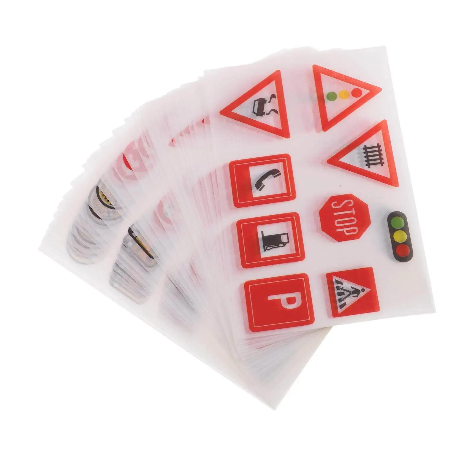 

30Pcs Traffic Signs Sticker Set High Visibility Removable Peel and Stick Road Safety Decals for Car Windows Walls Gaming Rooms