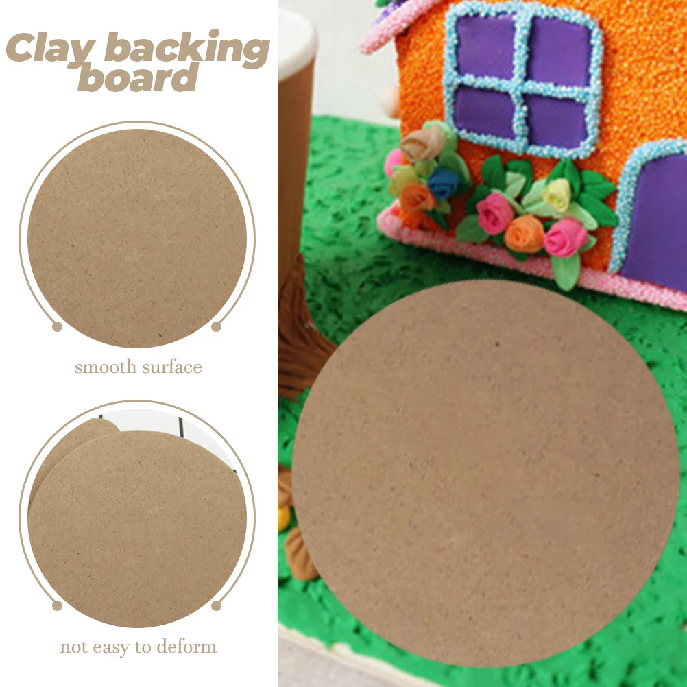 

10pcs Clay Backing Board Lightweight Wooden Crafts Plate Round Small Size DIY Supplies for Pottery Art Projects