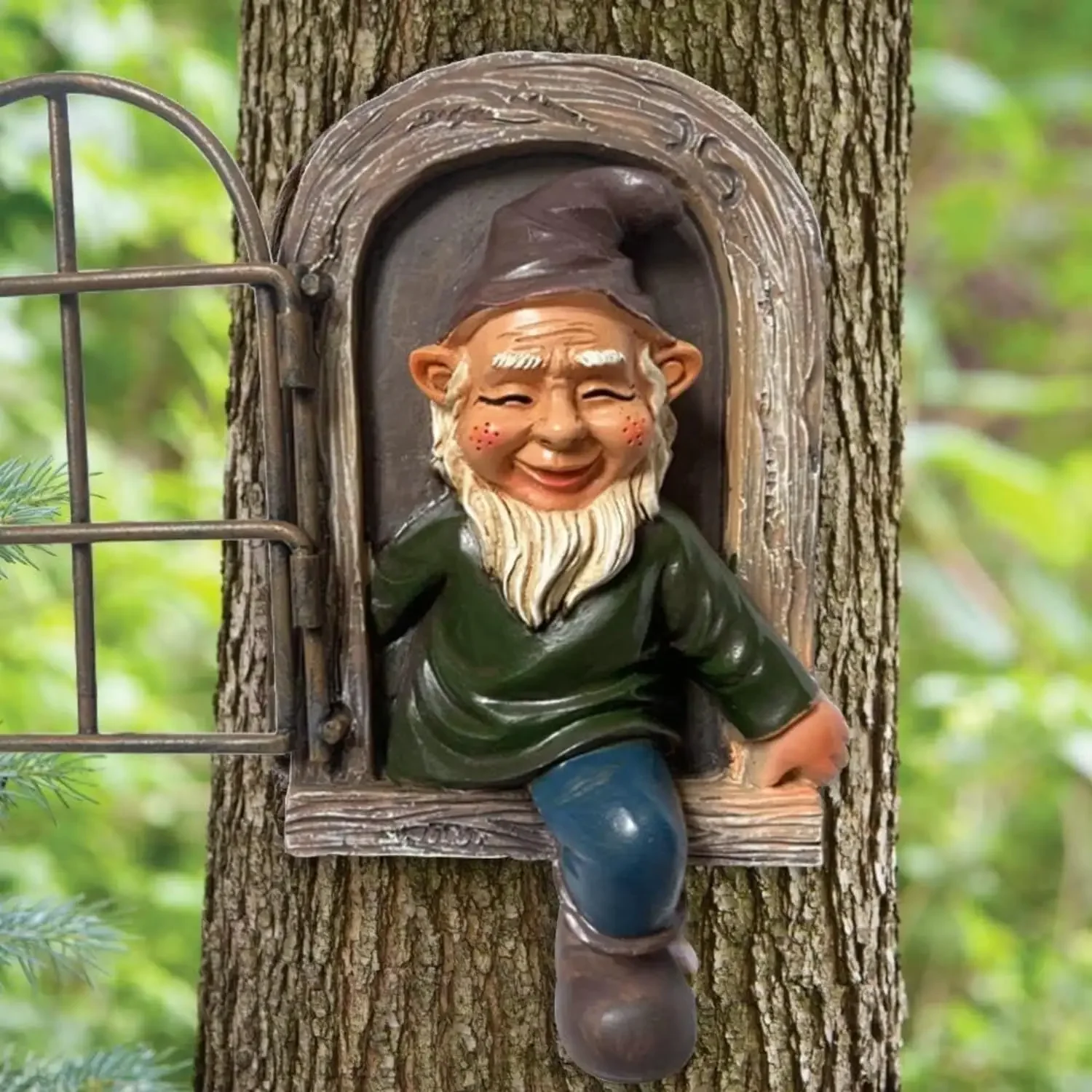 The Window Yard Decorations Outdoor Tree Faces Elf Fairy Gnome Garden Decorations Fun Garden Art Home Patio Lawn Ornament