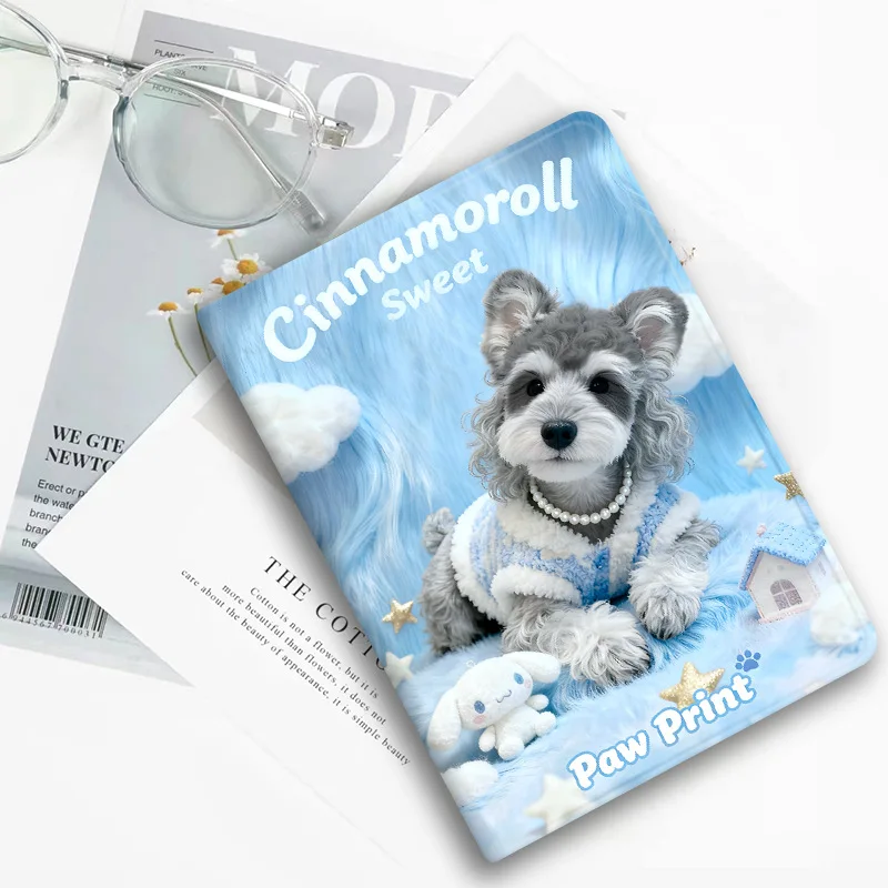 Xiaomi Pad 2025/2024 ケース 11インチ 漫画風小型犬柄 Lenovo Idea Tab 11/Tab M11 タブレットケース オートスリープ/ウェイク機能付き