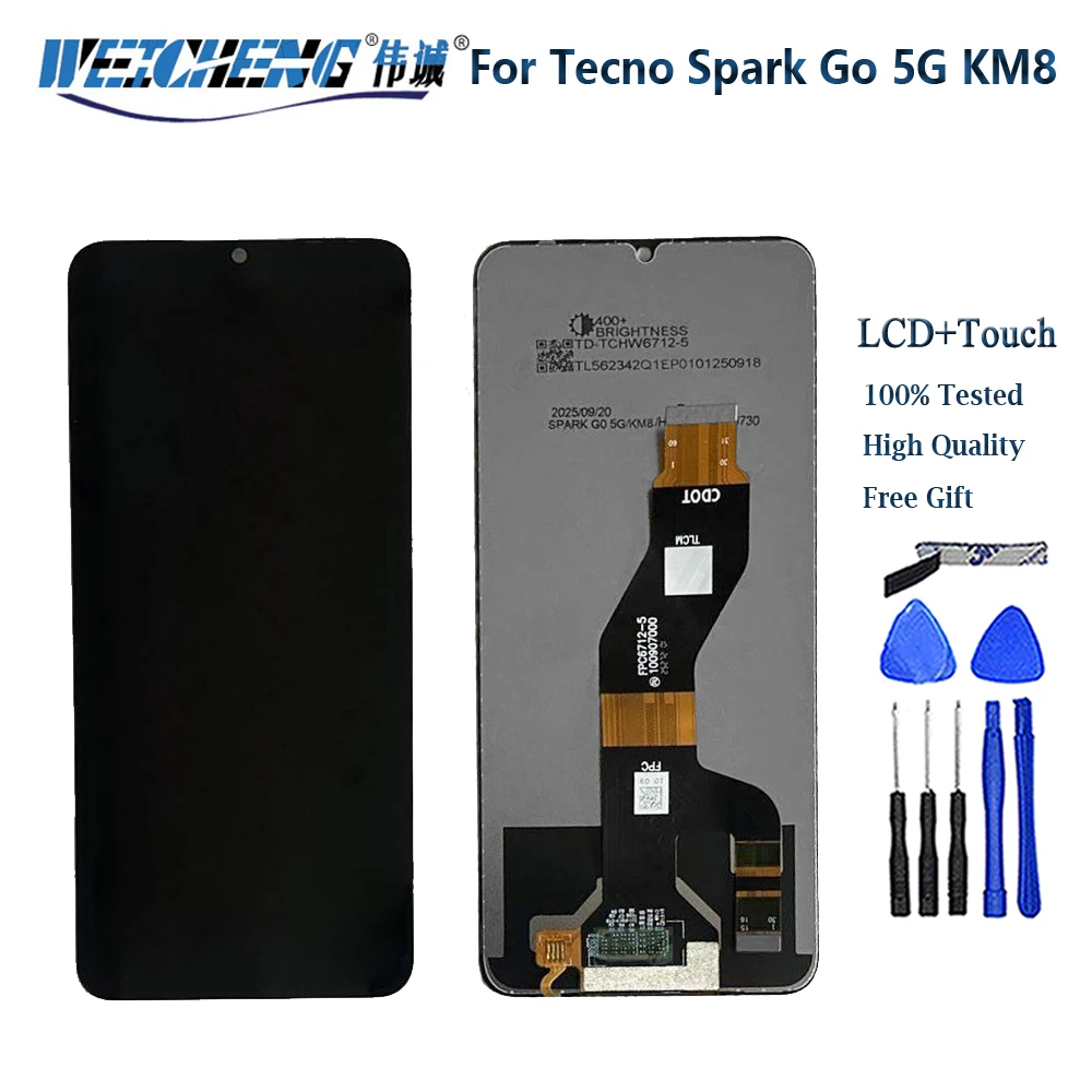 For Tecno Spark Go 5G LCD Display with Touch Screen Panel Digitizer SparkGo 5G  KM8 LCD Assembly