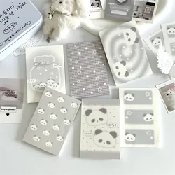 Korean INS Cute Grey Panda Memo Pad Cute Student Loose Leaf Message Notepad Girl Mini Pocket Planner Scrapbook Material Paper