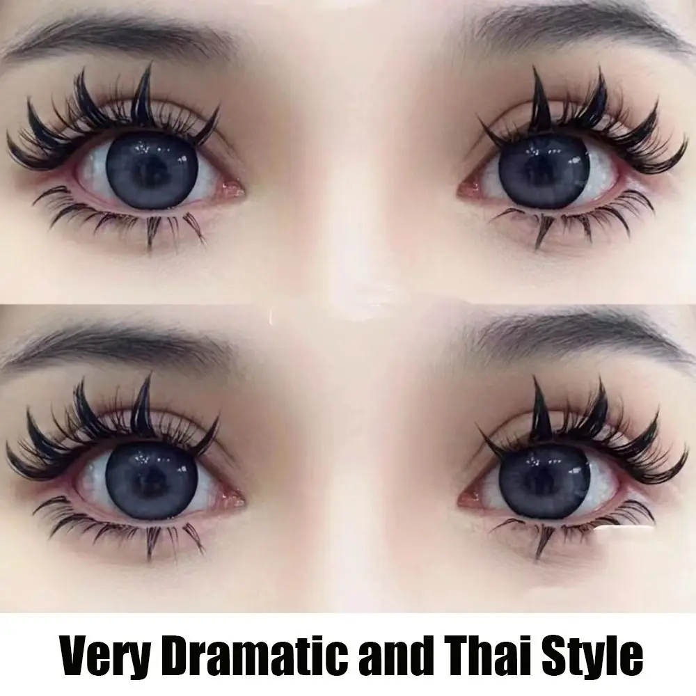 6 ペアうっすらふわふわつけまつげ厚いロングドラマチック 3D フェイクミンクまつげソフトバンド手作りクラフトタイまつげ