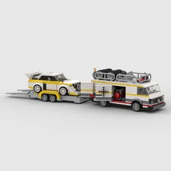 MOC Technical Car LT45 Set 76897 Audied Quattros S1E2 Transporter Truck Speed Champion Rally Hatchback Building Blocks Toys Gift